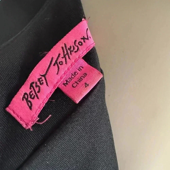 BETSEY JOHNSON Cocktail Sheath Dress Size 4 Black Lace Sleeveless Party Lined - Picture 14 of 15